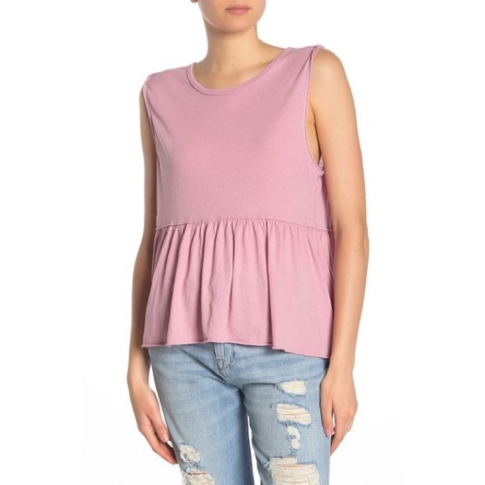 FREE PEOPLE Anytime Tank Peplum Oversized Tank Top